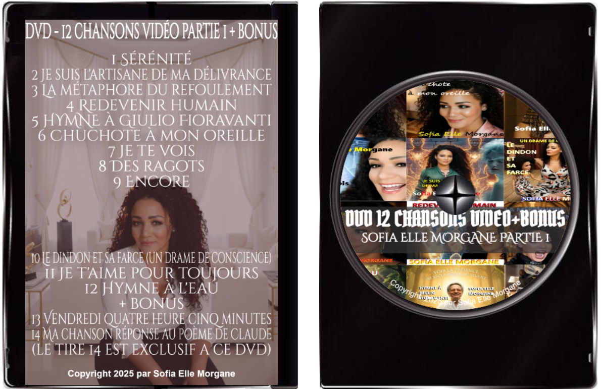DVD 12 CHANSONS VIDÉO PARTIE 1 PLUS BONUS par Sofia Elle Morgane